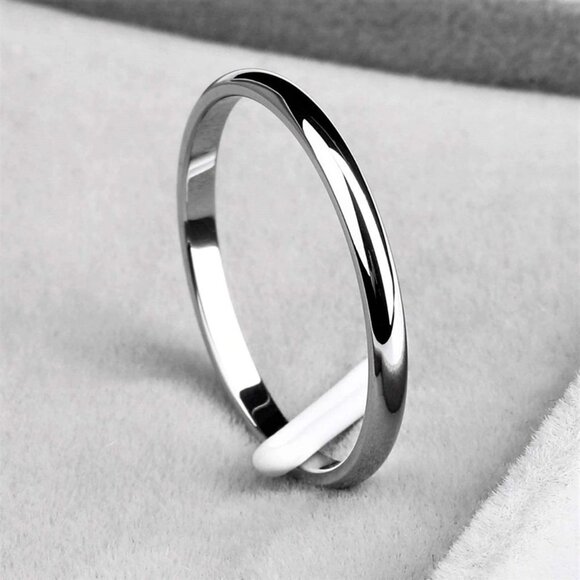 2mm Stainless Steel Wedding Band Ring for Women, F613 - Picture 1 of 1